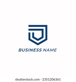 design logo combine letter D and shield