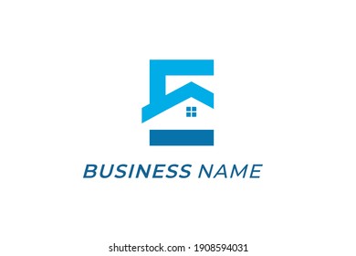 design logo combine letter E and roofing