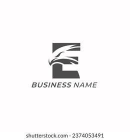 design logo combine letter E and eagle head