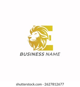 design logo combine letter E and lion head