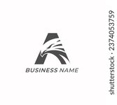 design logo combine letter A and eagle