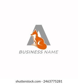 design logo combine letter A and fox