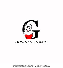 logotipo de diseño combinar letra G y belleza femenina