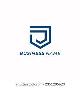 design logo combine letter J and shield