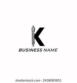 design logo combine letter K and shock breaker