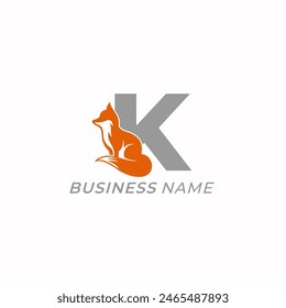 design logo combine letter K and fox animal