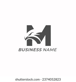 design logo combine letter M and eagle