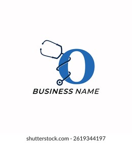 design logo combine letter O and stethoscope