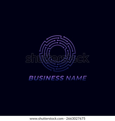 design logo combine letter O and circuit