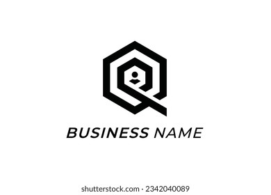 design logo combine letter Q and hexagon