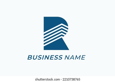 design logo combine letter R and real estate