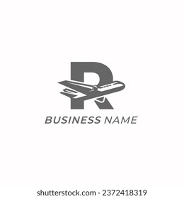 design logo combine letter R and plane