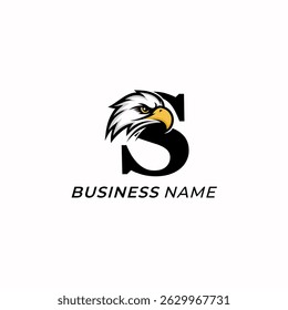 design logo combine letter S and head eagle
