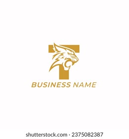 design logo combine letter T and wild tiger