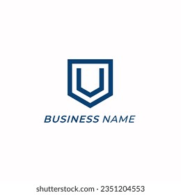 design logo combine letter V and shield icon