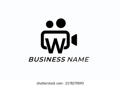 design logo combine letter W and video camera