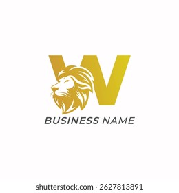 design logo combine letter W and lion head