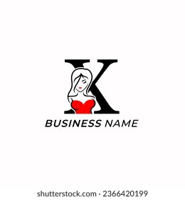 design logo combine letter X and female