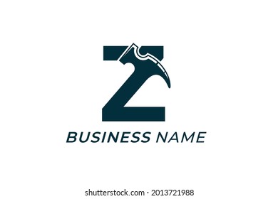 Design Logo Combine Letter Z And Hammer And Nail