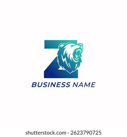 design logo combine letter Z and grizzly bear