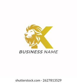 design logo combine lion head and letter K