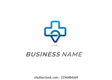 design logo combine location and hospital