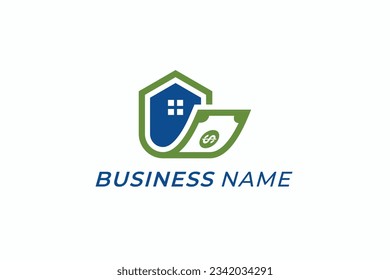 design logo combine money and house real etate