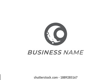 design logo combine moon and crater