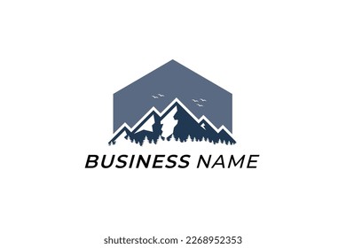 design logo combine mountain and home