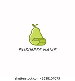 design logo combine pear and paper roll