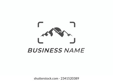 design logo combine photography and landscape mountain