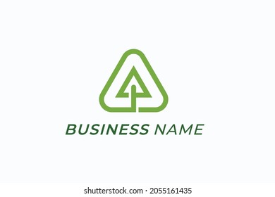 design logo combine pine tree and triangle