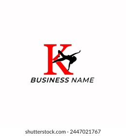 Design-Logo kombinieren Stangentanz und Buchstabe K