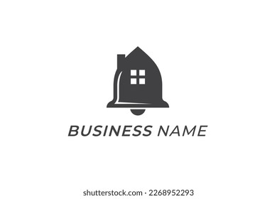 design logo combine ring bell and house window
