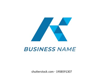 design logo combine roof and letter K