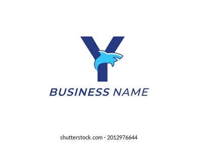 design logo combine shark and letter Y