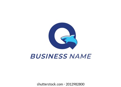 design logo combine shark and letter Q