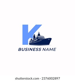 Design Logo kombinieren Schiff und Buchstaben K