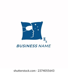 design logo combine sleeping and  pillow