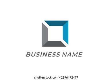 Design-Logo-Kombination aus Quadrat und Markenkompass