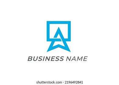 logotipo de diseño combinar brújula cuadrada y marca