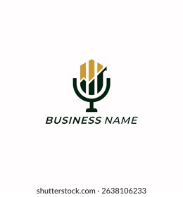 design logo combine statistics data and podcast