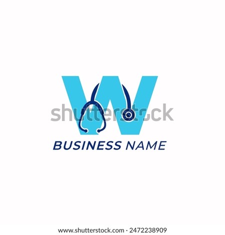 design logo combine stethoscope and letter W