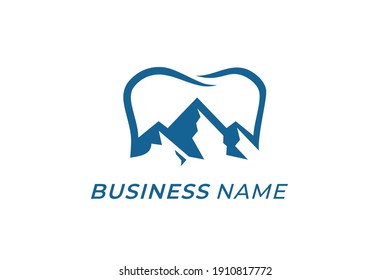 design logo combine tooth and mountain rock