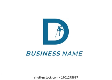 design logo combine wall climbing and letter D