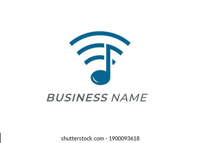 design logo combine wifi and note melody