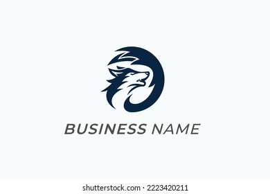 design logo combine wolf and tail