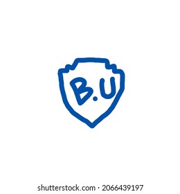 Design logo company logo style vector text B.U color blue