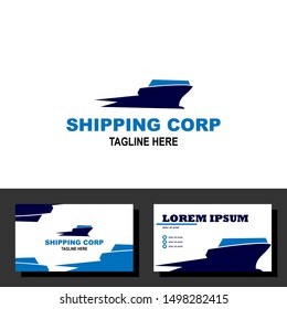 design logo concept of shipping freight services. Sailing Ship Logo.