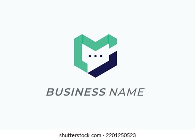 letra C y letra M del logotipo de diseño